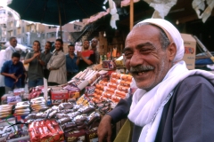 Vendors at a market in Alexandria, Egypt