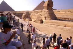 Tourists at the Great Sphinx of Giza, Egypt