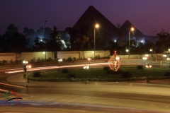Long exposure photograph of traffic in Cairo, Egypt