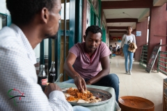 Men eating at a restaurant
