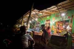 Patrons at a vendor booth