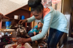 Woman pouring tea