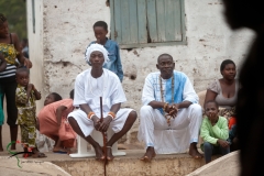 Fetish preist sitting down, in Accra, Ghana
