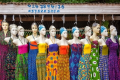 Mannequins outside of a clothing vendor in Accra, Ghana