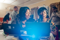 Women working on computers