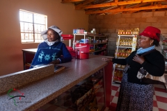 Store clerk talking to a customer