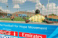 Male spectator watches a soccer match