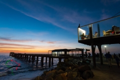 Restuarant and iron jetty on South Beach.