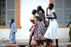 Students walking in Saint Louis, Senegal