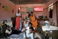 A group portrait of seamstresses in Kaolack, Senegal