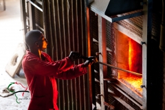 A glassblower working