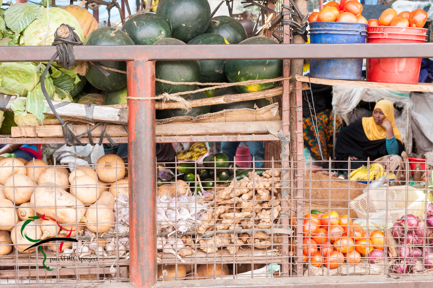 A woman selling vegetables