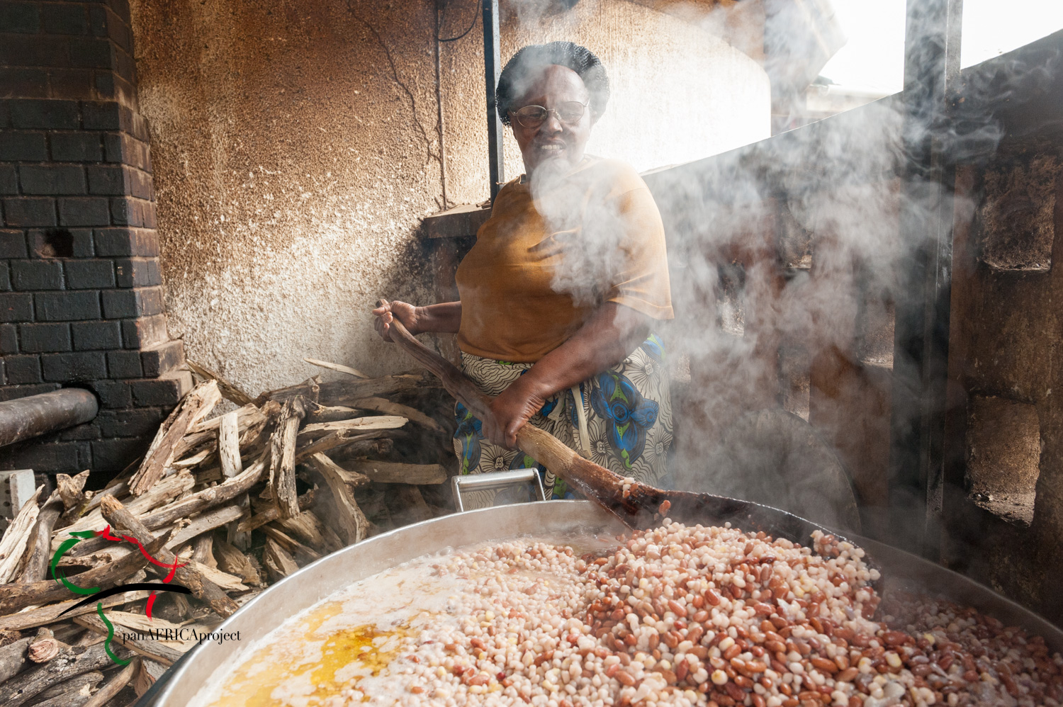 A woman cooking food