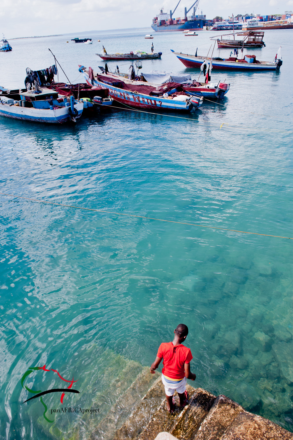 A man in the Zanzibar channel