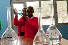 Students in a chemistry class room