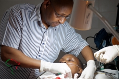 A burn victim getting operated on