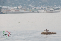 A man fishing on Lake Victoria