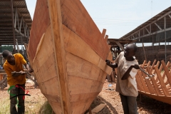 Boatwrights building a boat