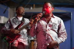 A musician singing