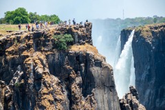 People on top of Victoria Falls