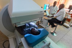 A patient getting an X-ray