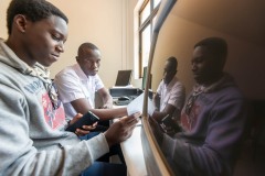 Students working on computers