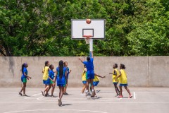 Girls playing basketball