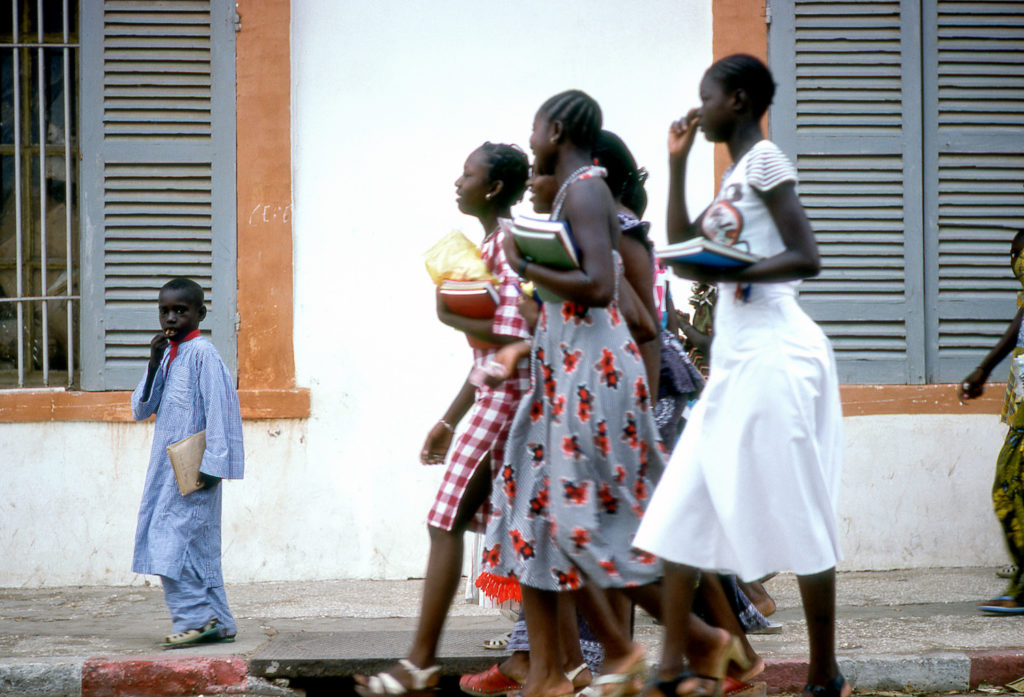 Students walking in Saint Louis