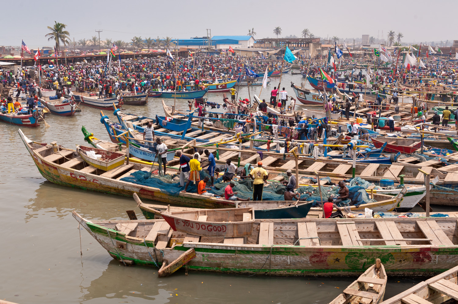 Pirogue fishing fleet - Elmina, Ghana